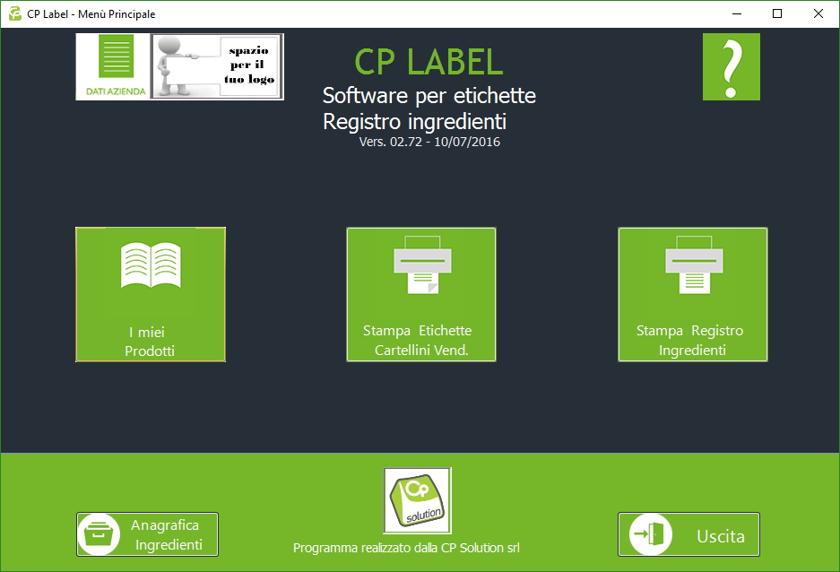 Stampa registro ingredienti - CP Label - Stampa etichetta nutrizionale